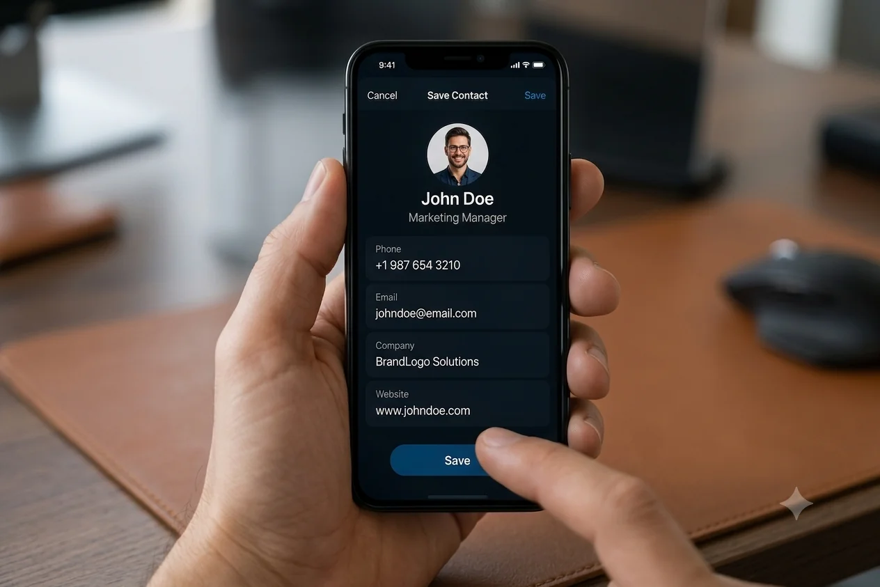 Saving Contact From Digital Business Card